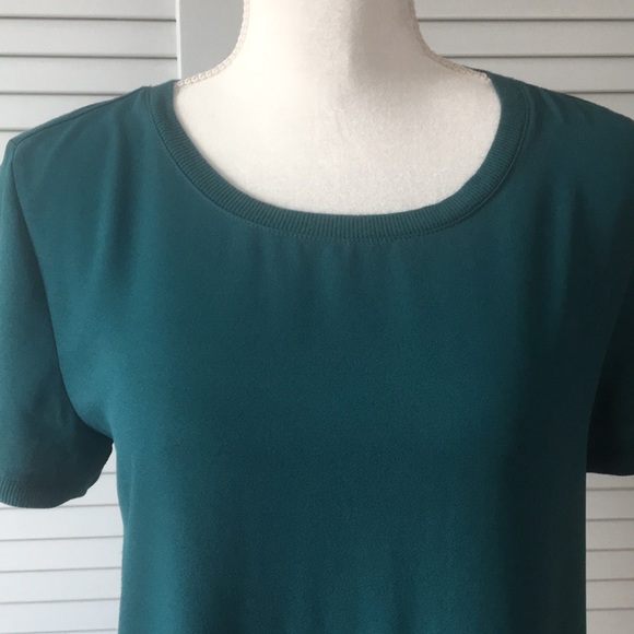 Ann Taylor LOFT Green Short Sleeve Shirt - Picture 3 of 6